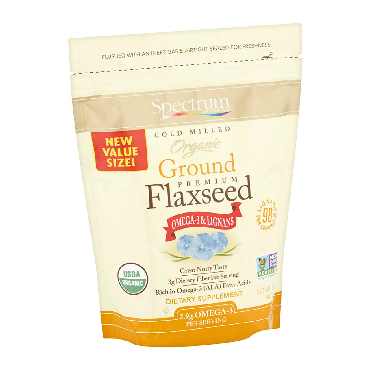Spectrum Naturals Essential Flaxseed Ground Organic Granules 14 Oz