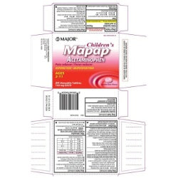 Major Childrens Mapap Acetaminophen, 24 Chewable Tablets