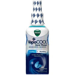 Vicks VapoCool Sore Throat Spray, Benzocaine, 177 Ml