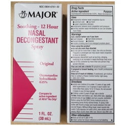 Major 12 Hour Nasal Decongestant 0.05% Spray 30 ml