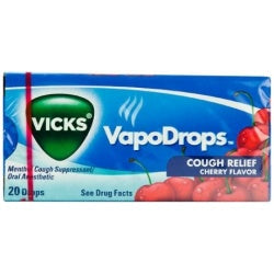 Vicks Cough Drop Box Menthol 20 count, Pack of 20