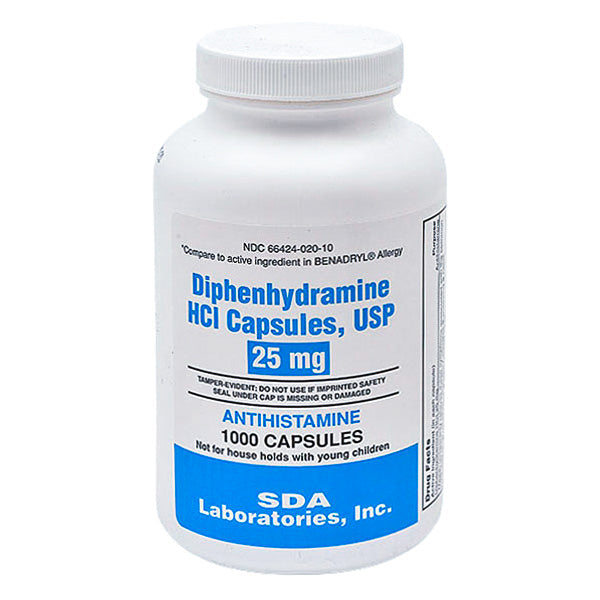 DIPHENHYDRAMINE HCL 25MG 1000