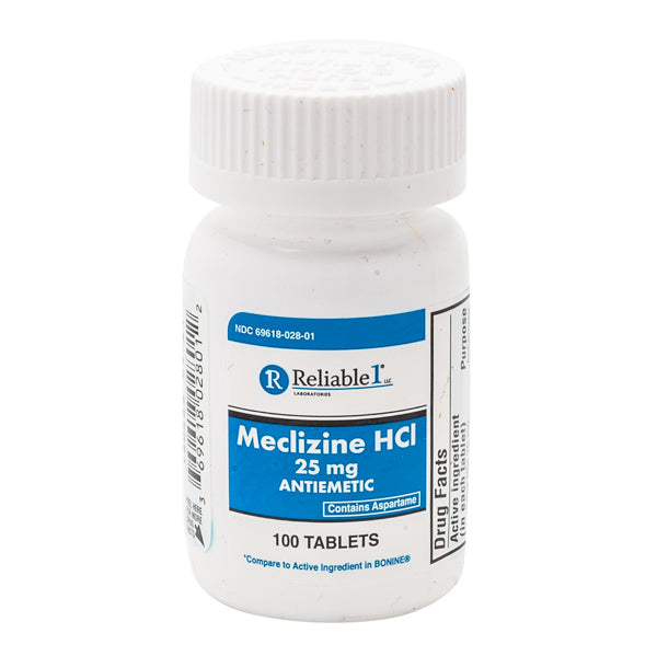 MECLIZINE HCL 25MG CHEWABLE 100