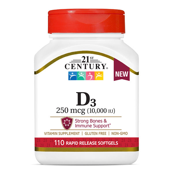 21ST CENTURY VITAMIN D3 250MCG 10000IU 110 SOFT GEL