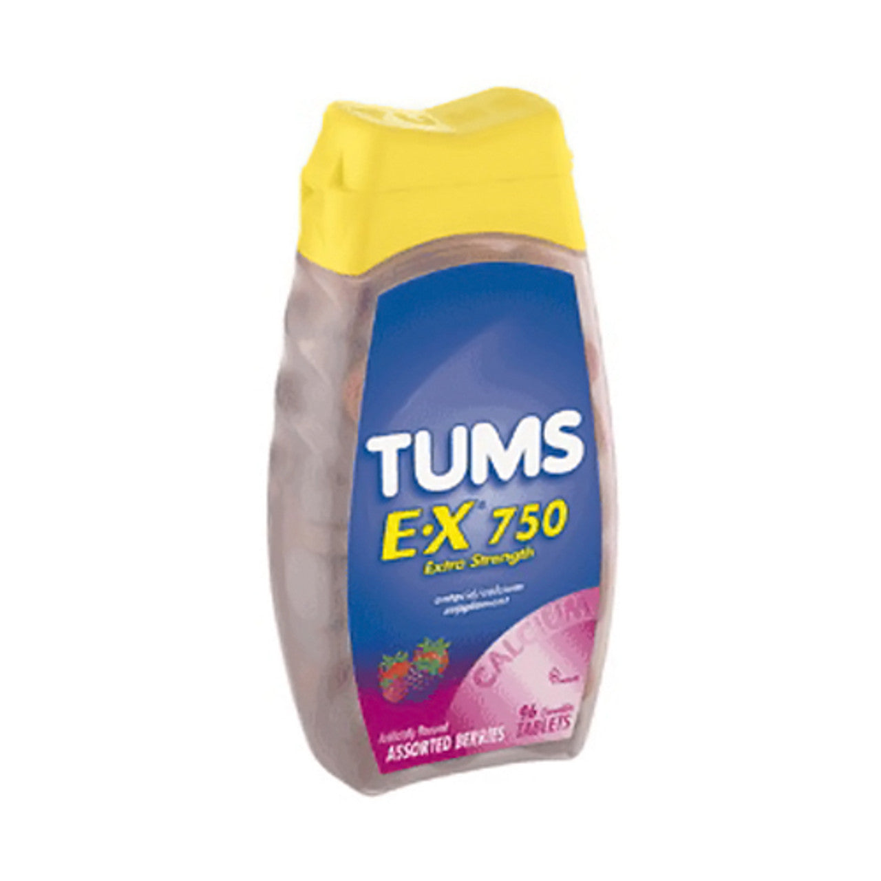 Tums Extra Strength Antacid Chewable Tablets, Assorted Fruit 8 Ea, 12 Rolls