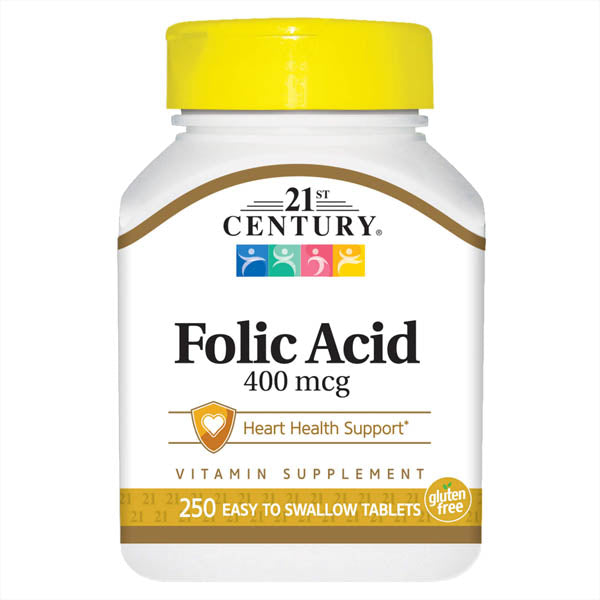 21ST CENTURY FOLIC ACID 400 MCG 250 TABLET