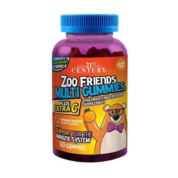 21ST CENTURY ZOO FRIENDS MULTI+EXTRA Vitamin C 60 GUMMIES