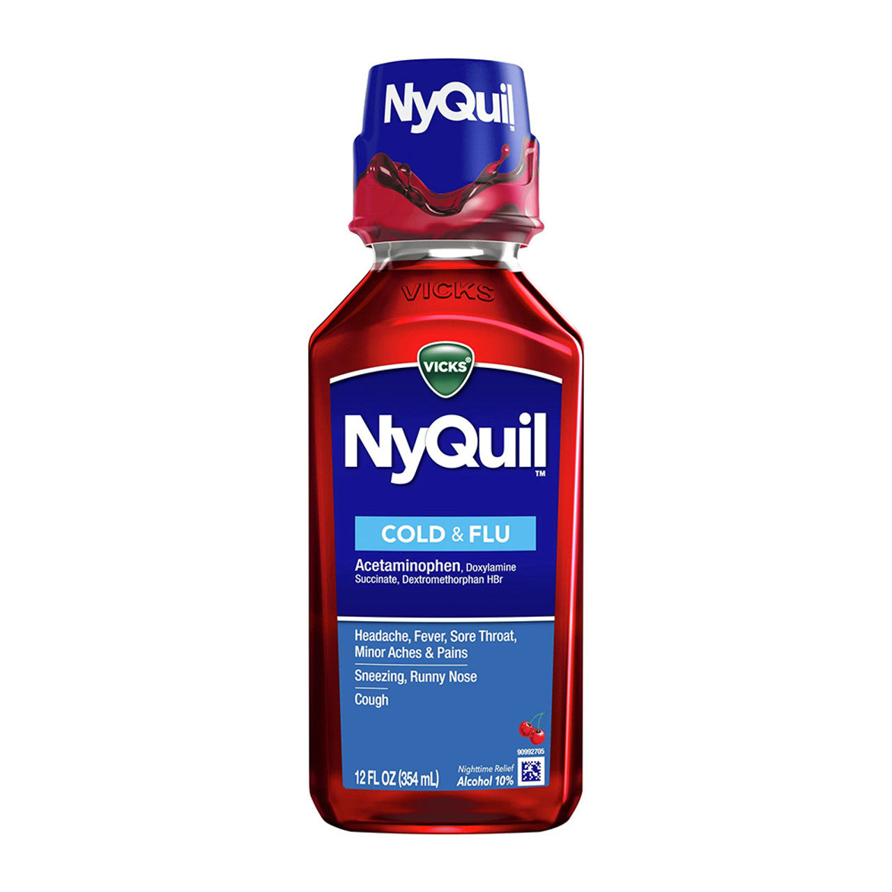 Vicks Nyquil Cold And Flu Relief Liquid Original Flavor, Twin Pack, 12 Oz