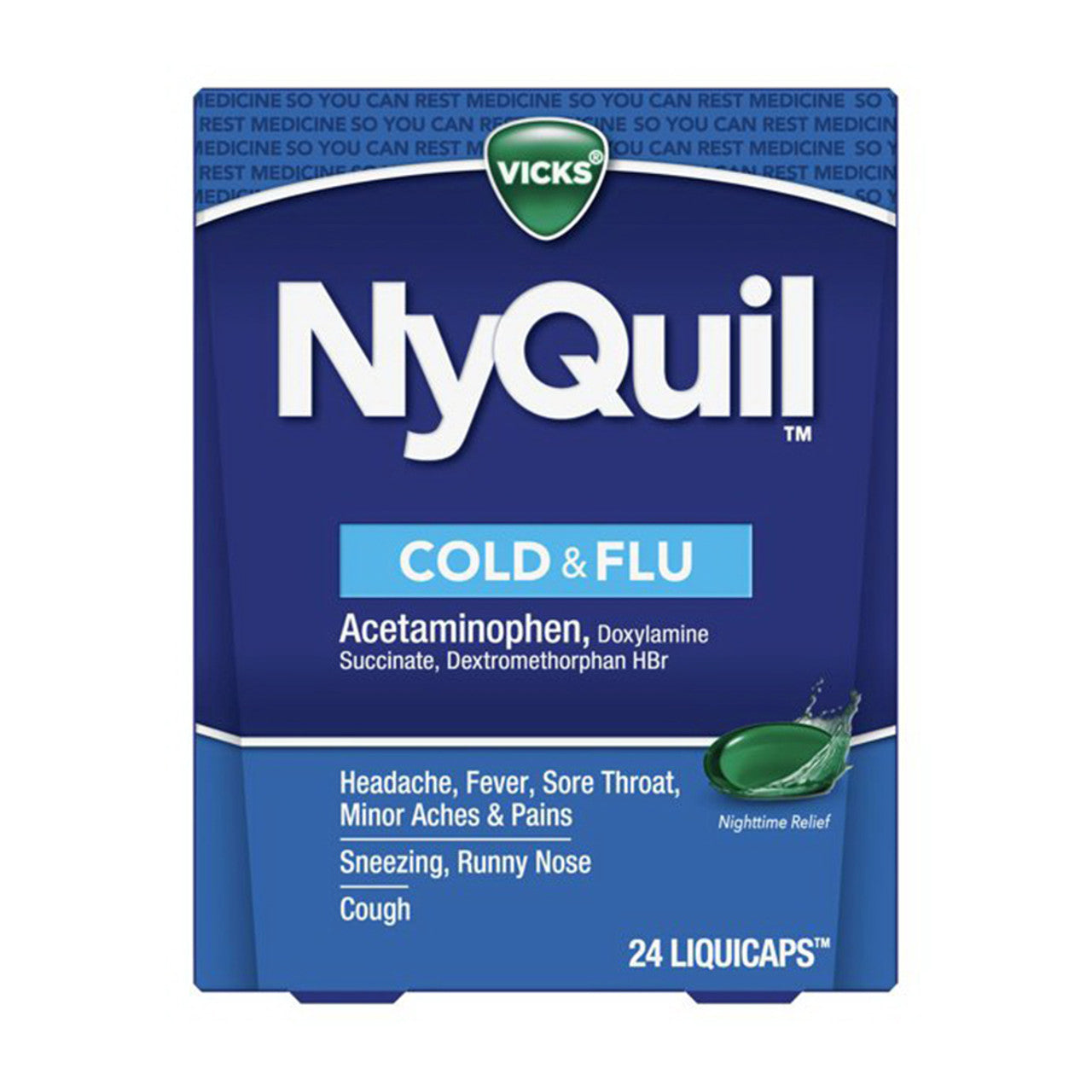 Vicks Nyquil Cold & Flu Nighttime Relief Liquid, Cherry Flavor 8 oz