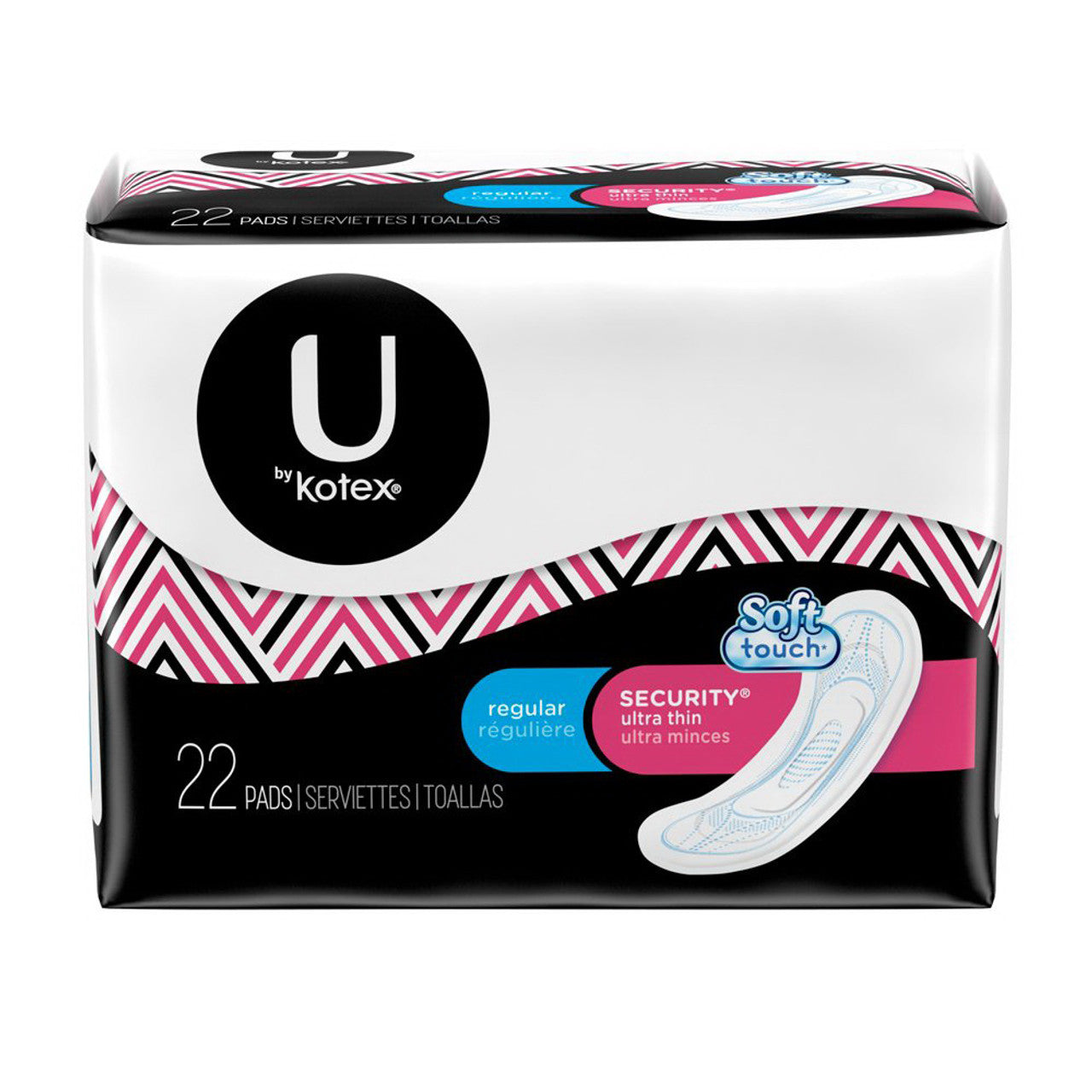 U by Kotex Security Ultra Thin Pads With Wings, Overnight 28 Count, 6 pack