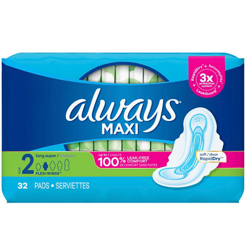 Always Maxi Size 5 Extra Heavy Overnight Pads with Flexi-Wings 20 ct.