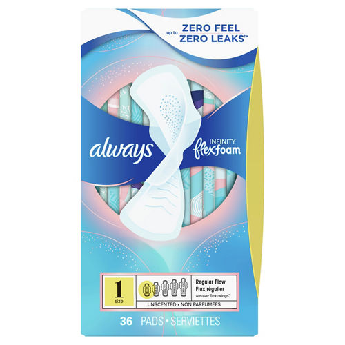 Always Infinity Size 2 Heavy Flow Pads with Wings and FlexFoam 32 ct.