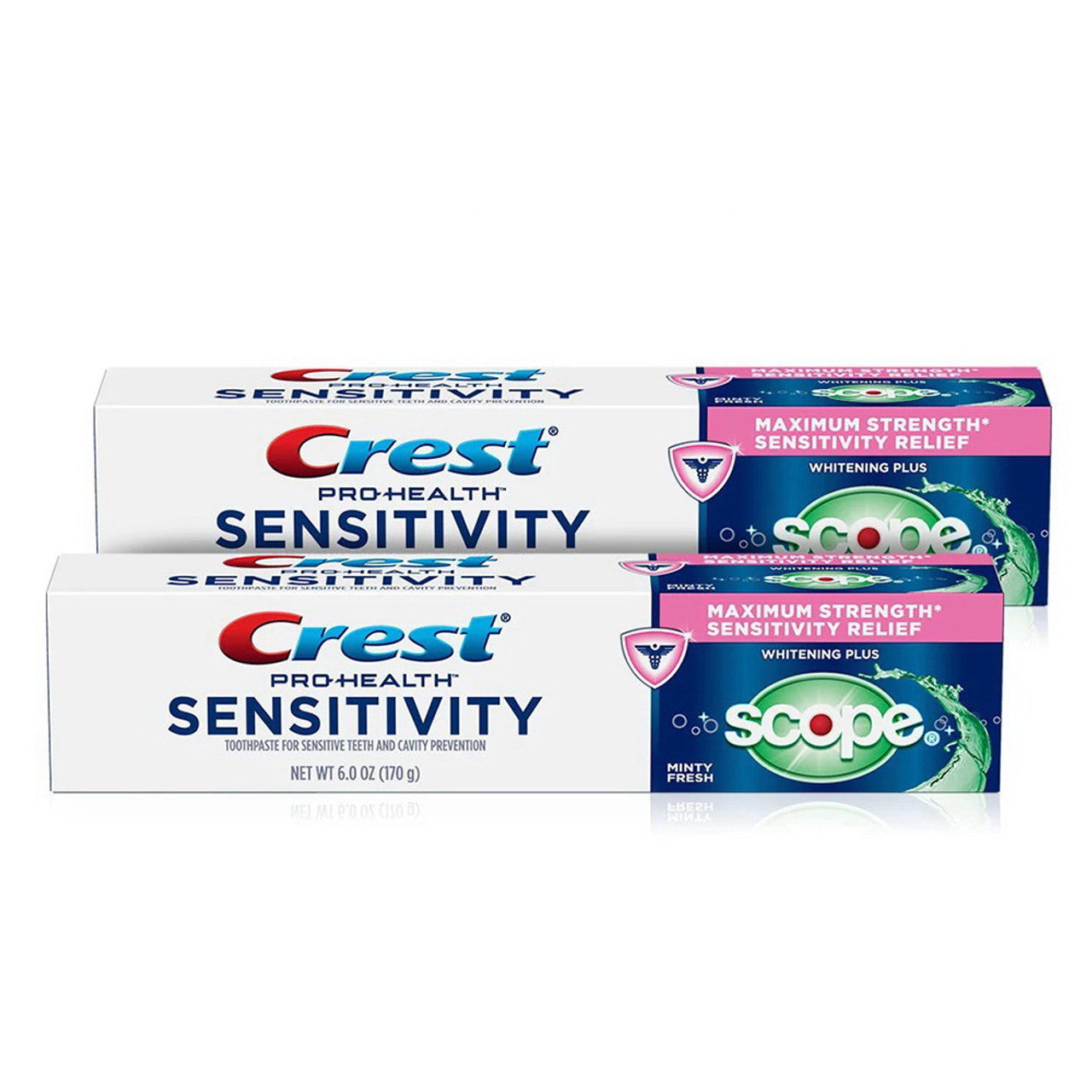 Crest SensitiVitamins y Whitening Plus Scope Minty Fresh Toothpaste, 6 Oz/2 Ea