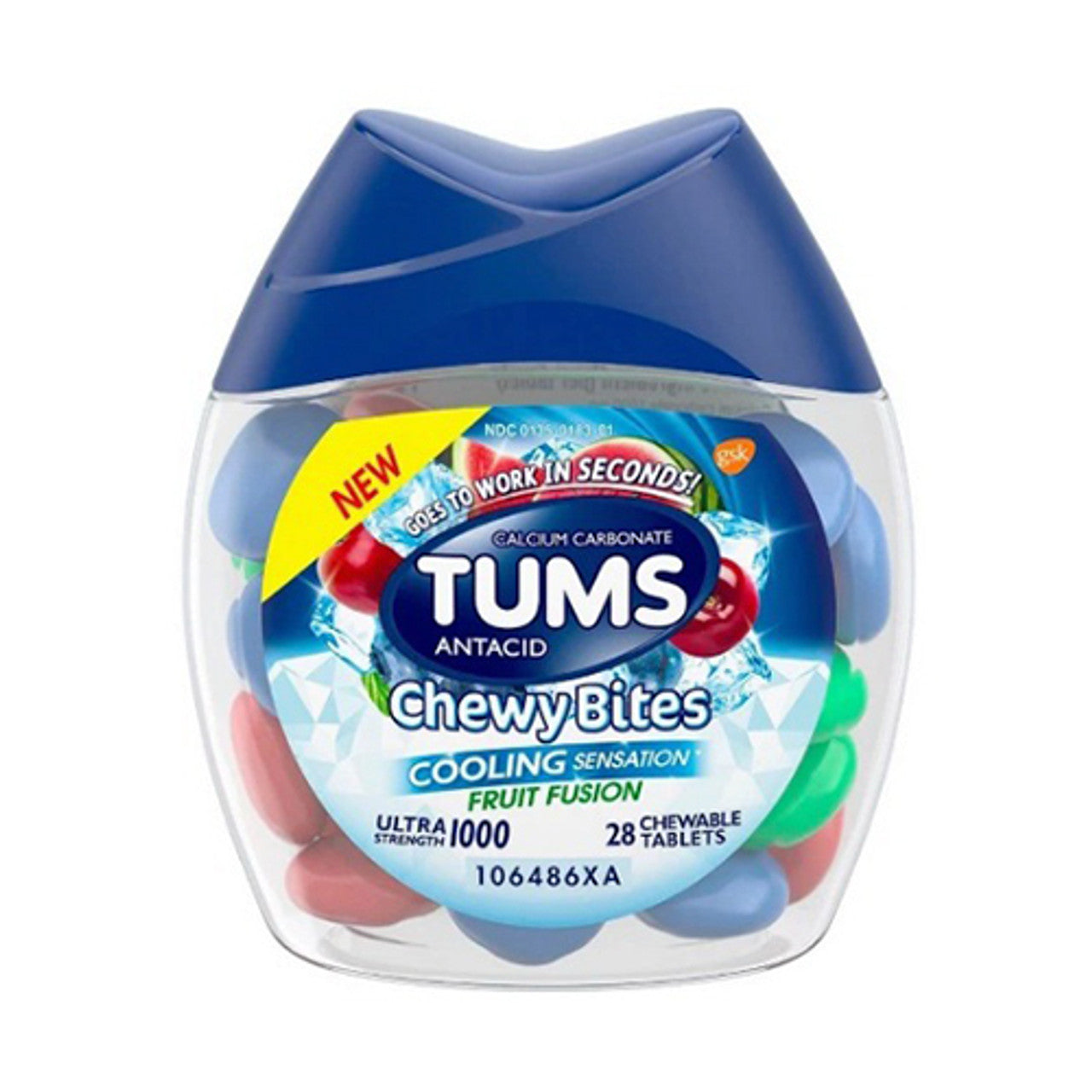 Tums Extra Strength 750 Antacid Chewable Tablets, Assorted Fruit, 96 Ea