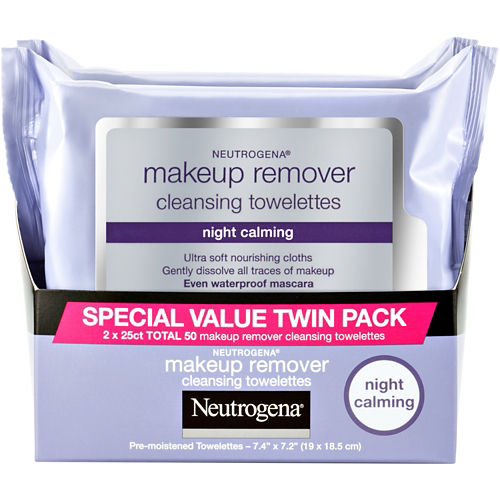 Neutrogena Makeup Remover Night Calming Cleansing Towelettes, 2 pk.