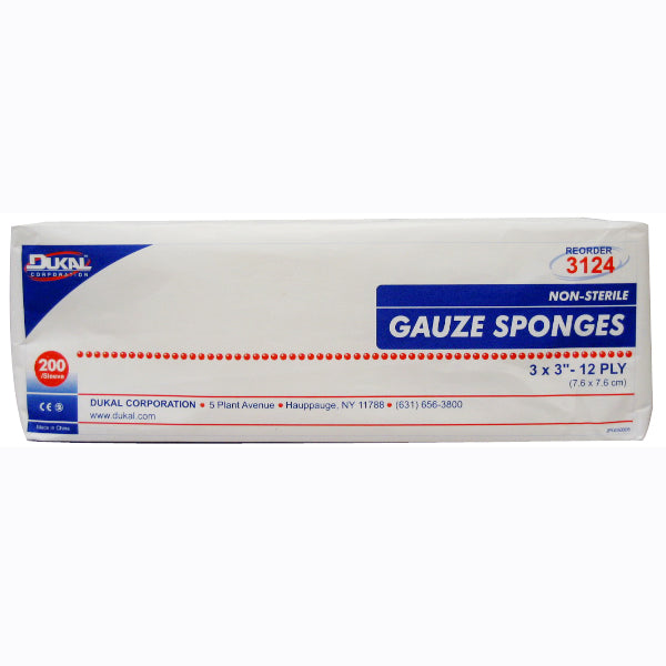 GAUZE SPONGE 3X3" 12 PLY NS 200