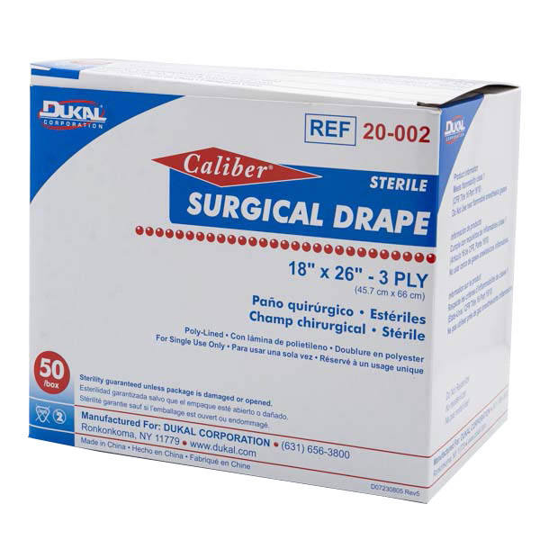 DRAPE SURGICAL STERILE 18X26 50