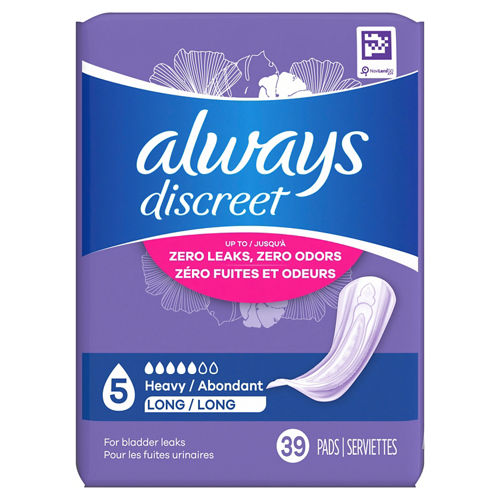 Always Discreet Light Absorbency Incontinence Pads 30 ct.