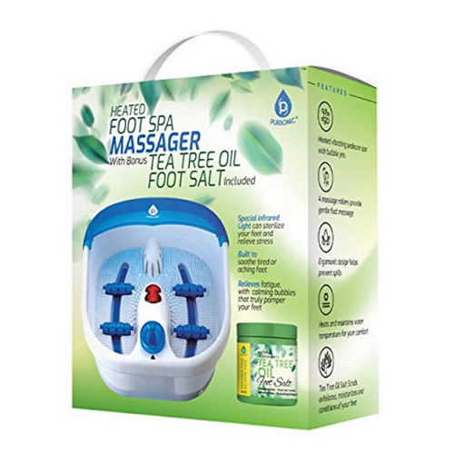 PURSONIC Foot Spa Massager with Tea Tree Oil Foot Salt Scrub (Warming Function)