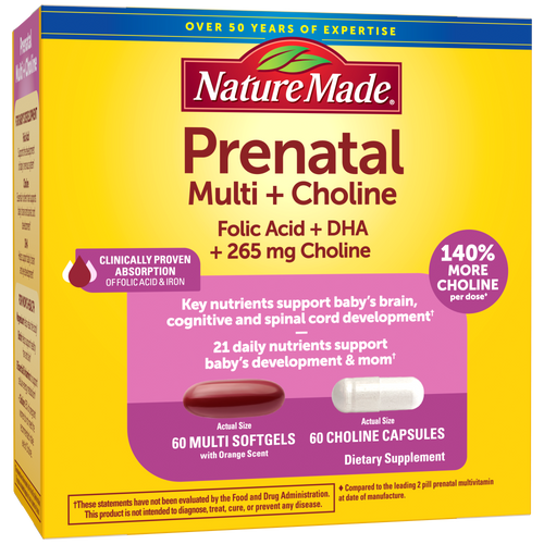 Prenatal Multivitamin Plus Choline Capsules