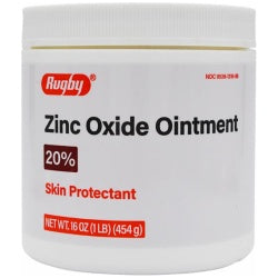 Zinc Oxide 20% Skin Protectant Ointment for Diaper Rash, Chaffed Skin 1 Lb. Jar Pack of 4