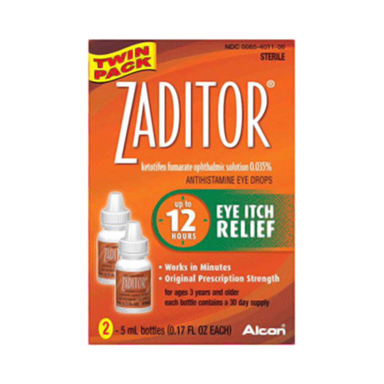 Zaditor Ketotifen Fumarate Ophthalmic Solution for Eye Itch Relief Solution, 0.17 Oz