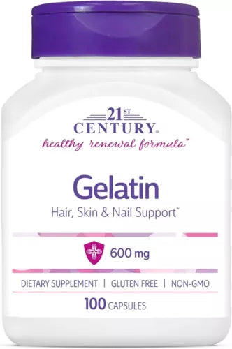 21st Century Gelatin 600 mg (Hair, Skin, & Nail Support) 100 capsules
