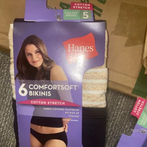 Hanes Women's Cotton Stretch Hipster with ComfortSoft Waistband 6-Pack, 5