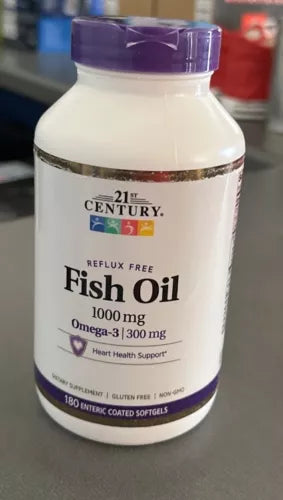 21st Century Fish Oil Dietary Supplement 1000 mg 180 Softgels