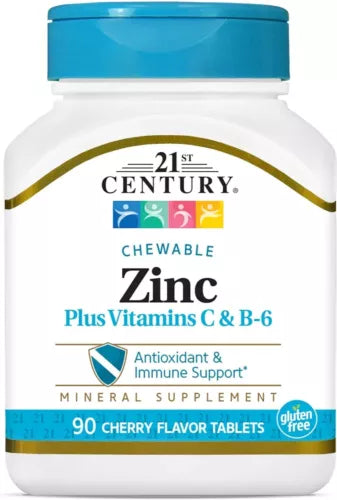 21st Century Zinc Chewable Withc & B6 Cherry, 90 Count