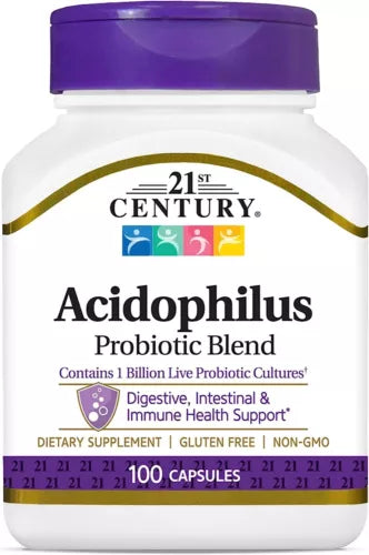 LOT of 3 - 21st CENTURY 'ACIDOPHILUS' PROBIOTICS 100 CAPSULES EA EXP. 09/2025