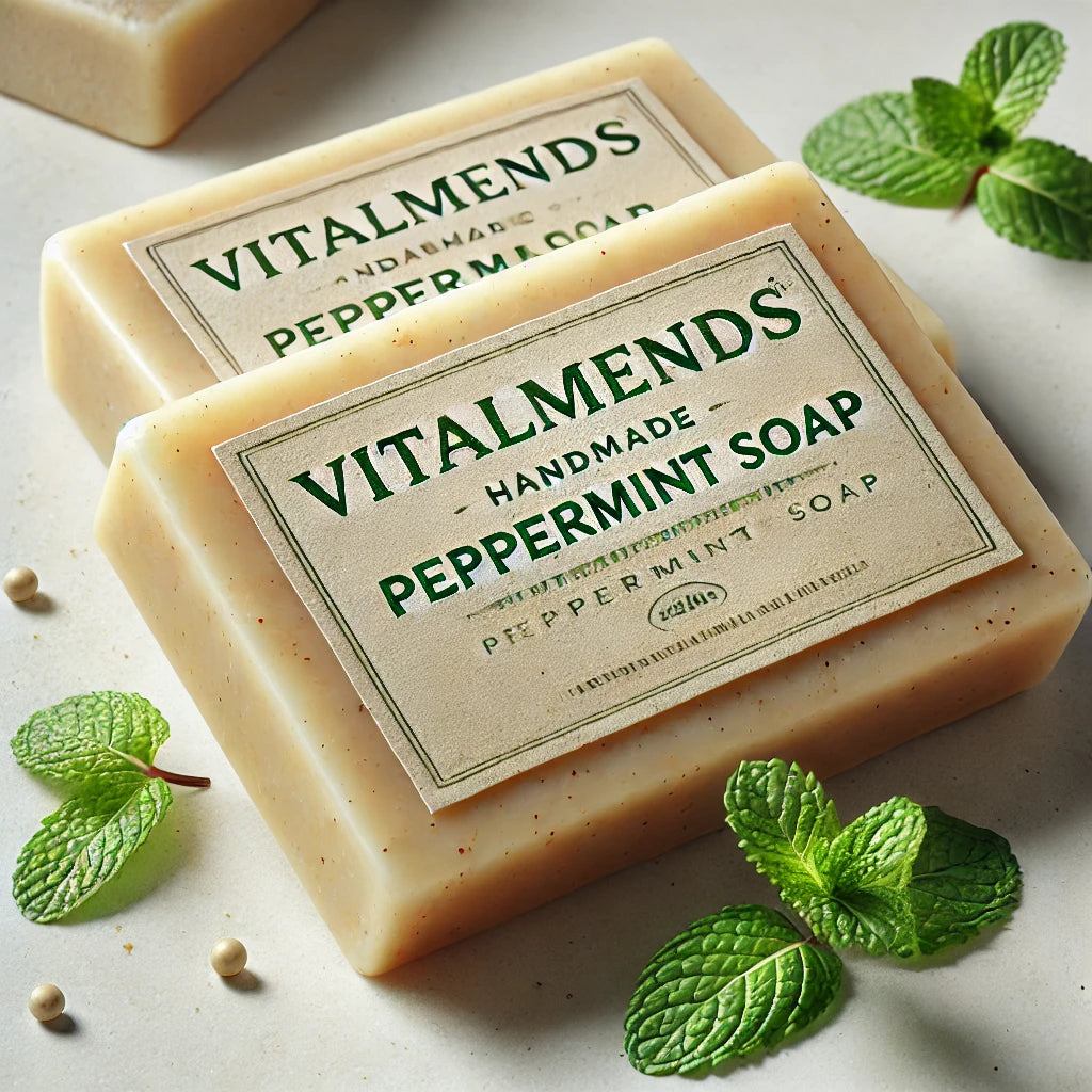 VitalMends Organic Peppermint Soap (4.8 oz) 3 bars