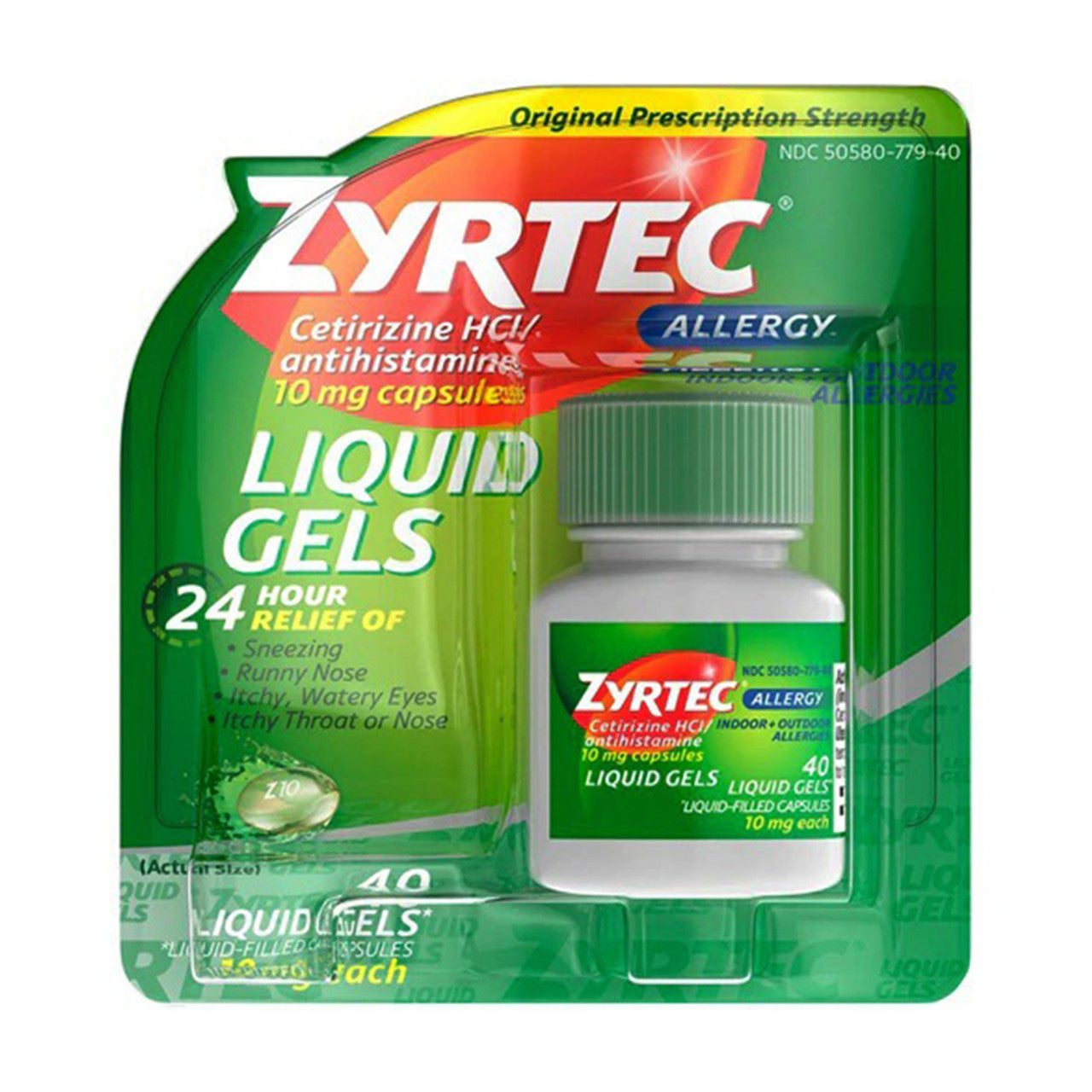 Zyrtec Cetirizine Hcl Astihistamin 10 Mg Liquid Gels 40 Ea