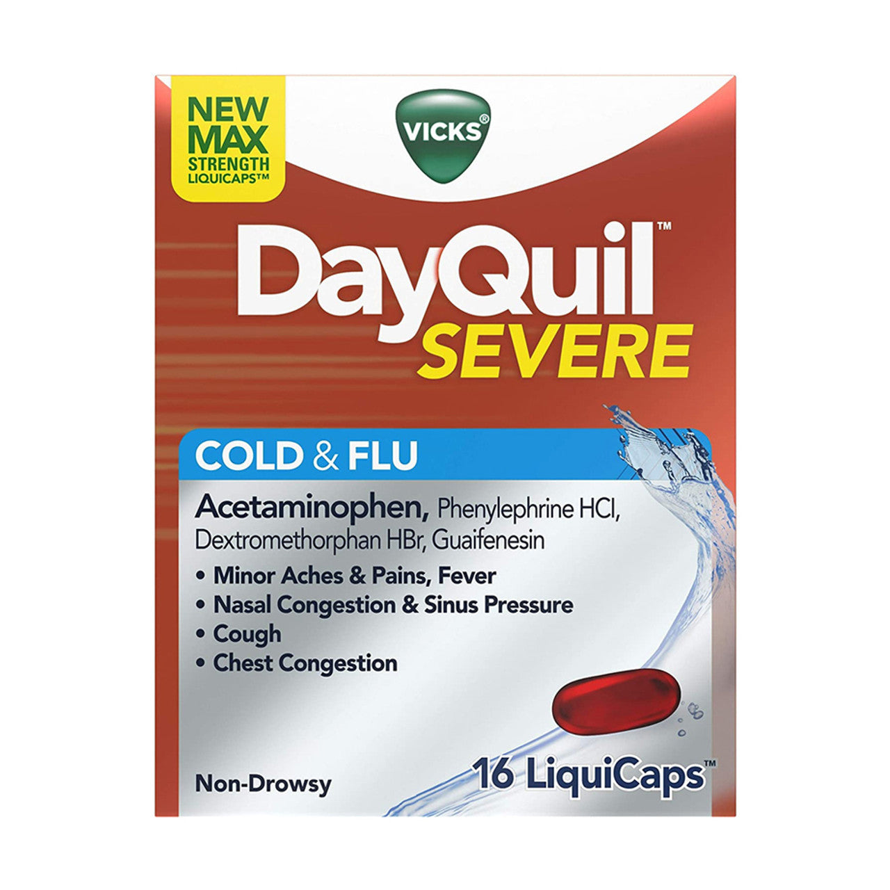 Vicks DayQuil Severe Cold & Flu Non Drowsy LiquiCaps, 16 Ea