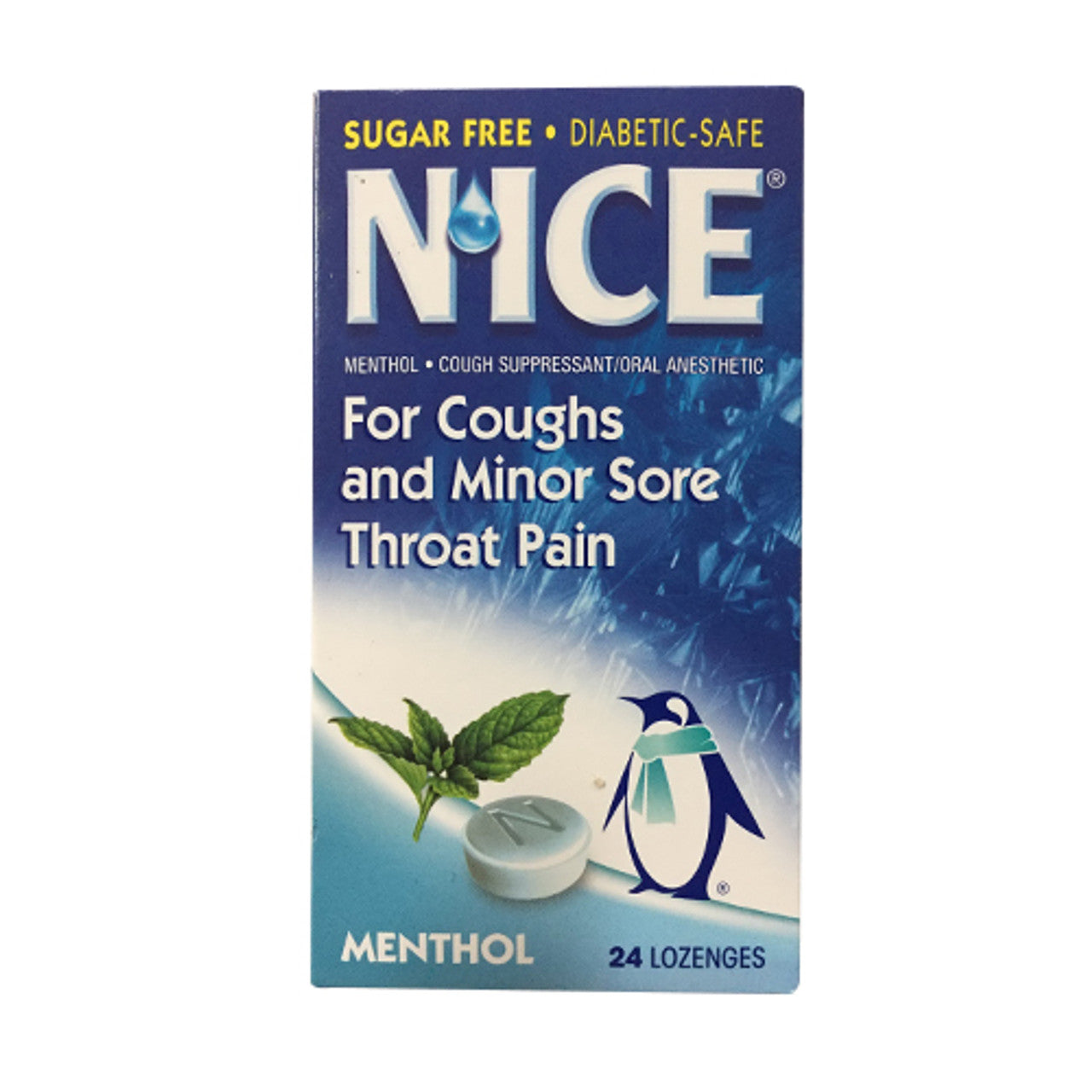 Nice Sugar Free Cough Drop Lozenges Menthol Eucalyptus, 24 ea