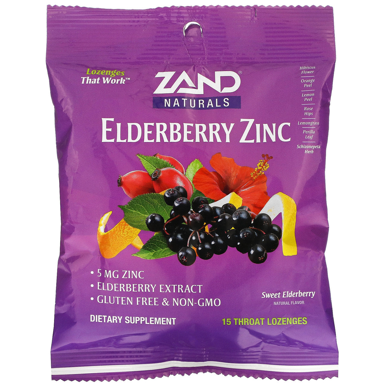 Zand Elderberry Zinc Herbalozenge Sweet Elderberry 15 Ea