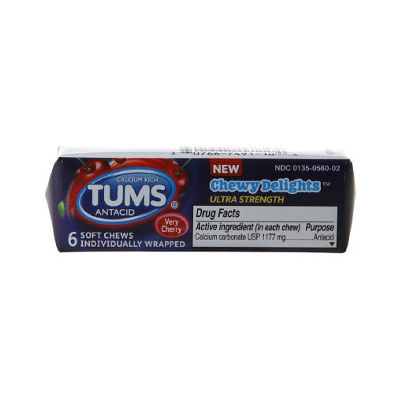 Tums Ultra Strength Soft Chews Very Cherry, Chewydelights 6 Ea, 12 pack