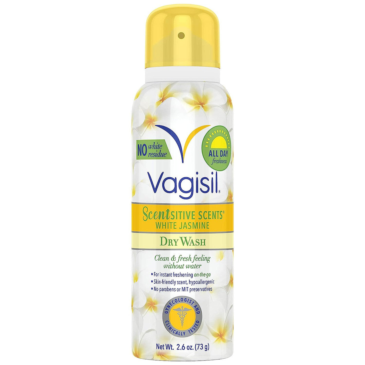 Vagisil Scentsitive Scents Dry Wash Spray, White Jasmine, 2.6 Oz