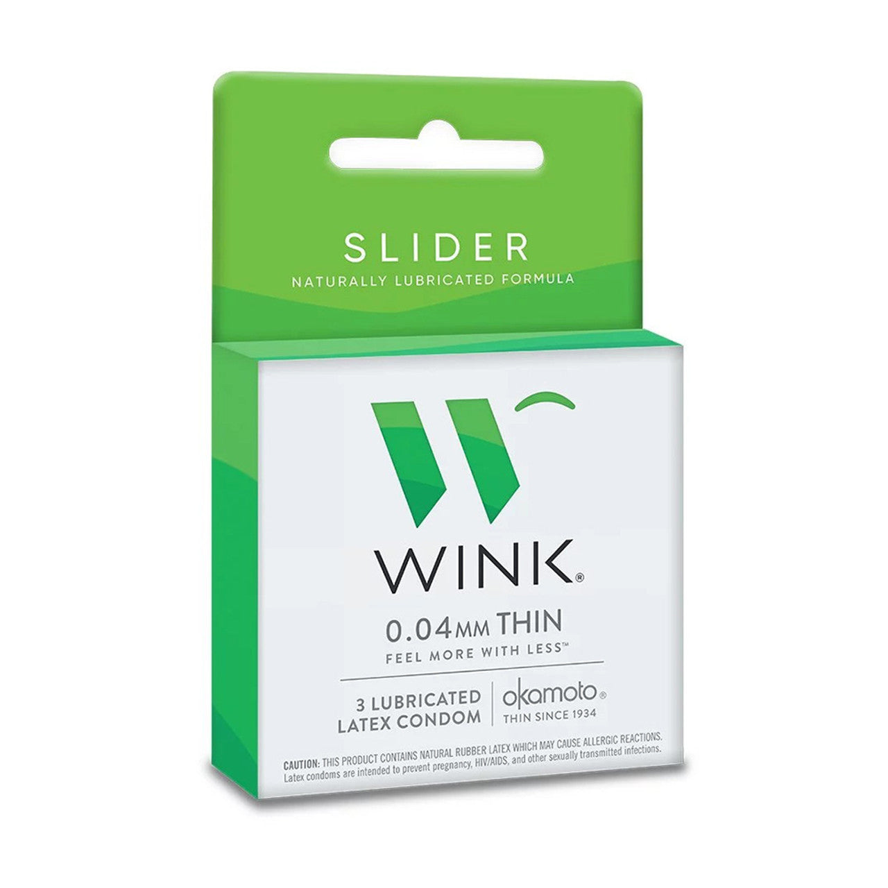 Wink Slider 0.04 mm Thin Lubricated Condoms, 3 Ea