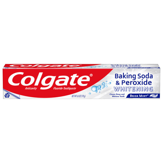 Colgate AnticaVitamins y Baking Soda and Peroxide Whitening Bubbles Fluoride Toothpaste, Brisk Mint, 6 Oz