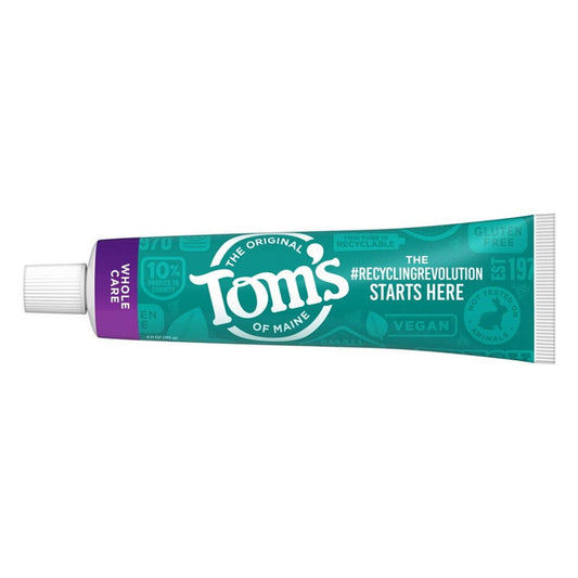 Toms of Maine Natural Whole Care AnticaVitamins y Toothpaste, Peppermint, 4 Oz