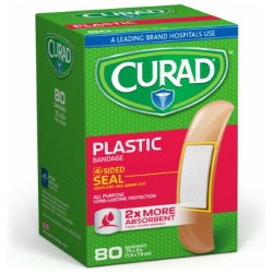 Curad Plastic Bandages, .75x3 Inches, 80 count