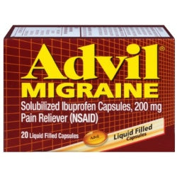 Advil Migraine Pain Reliever 200 MG Ibuprofen Liquid Filled Capsules, 20 Ct | CVS