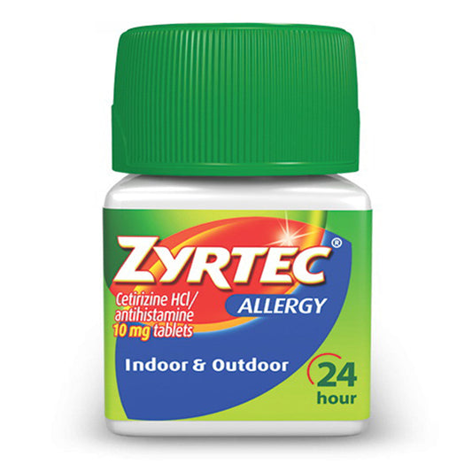 Zyrtec 24 Hour Allergy Relief 10 Mg Tablets For Indoor, Outdoor - 5 Ea