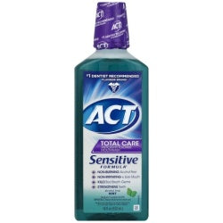 ACT Total Care Sensitive Formula Anticavity Fluoride Mouthwash Mild Mint 18 Oz by Act