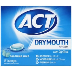 Act, Dry Mouth Lozenges, with Xylitol, Soothing Mint, 18 Lozenges