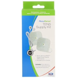 AccuRelief TENS Supply Kit 4 Sets of 2 Electrode Pads 1 Lead Wire