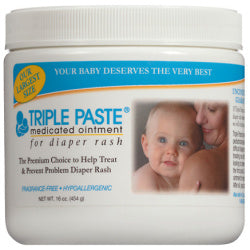 Triple Paste Diaper Rash Cream, Hypoallergenic Medicated Ointment for Babies, 16 oz