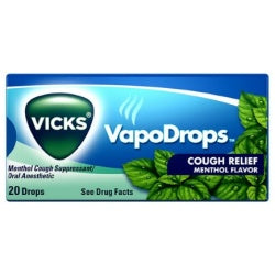 Vicks Cough Drop Box Menthol 20 count, Pack of 20