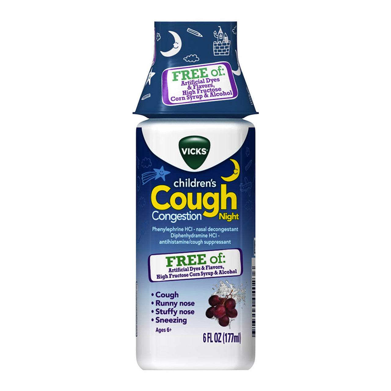 Vicks Childrens Cough And Congestion Night Medicine, 6 Oz